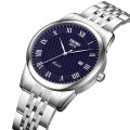 Чоловічий класичний годинник Skmei 9058SBU-B Silver-Blue зі сріблястим браслетом та синім циферблатом
