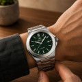 Чоловічий механічний годинник Benyar BY-5219 Silver-Green з автопідзаводом та зеленим циферблатом