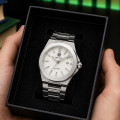 Чоловічий механічний годинник Benyar BY-5219 Silver-White з автопідзаводом та сталевим браслетом
