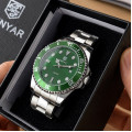 Чоловічий наручний годинник Benyar BY-5223 Silver-Green зі сталевим браслетом та зеленим циферблатом