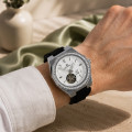 Чоловічий механічний годинник Forsining 8313 Black-Silver-White з автопідзаводом та люмінесценцією