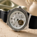 Чоловічий механічний годинник Forsining 8313 Black-Silver-White з автопідзаводом та люмінесценцією