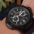 Чоловічий годинник Pagani Design PD-YS032 Black-Black-Black Rubber з сапфіровим склом та хронографом