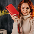 Жіночий клатч червоний гладкий