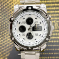 Чоловічий годинник Skmei 1389SI Silver-Black-Silver зі стрілково-електронним циферблатом та підсвіткою