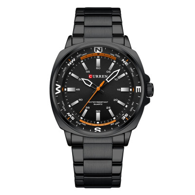 Чоловічий годинник Curren 8455 All Black — Класичний сталевий годинник у чорному кольорі