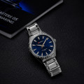 Чоловічий класичний годинник Curren 8425 Silver-Blue зі сріблястим браслетом та синім циферблатом