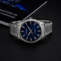 Чоловічий класичний годинник Curren 8425 Silver-Blue зі сріблястим браслетом та синім циферблатом