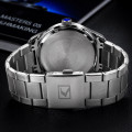 Чоловічий класичний годинник Curren 8425 Silver-Blue зі сріблястим браслетом та синім циферблатом