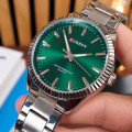 Чоловічий годинник Curren 8425 Silver-Green з мінеральним склом та сталевим корпусом