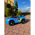 Дитячий спортивний електромобіль кабріолет зі спойлером PRIMA CAR Cabrio 6V 5A (пульт, LED-фари, музика, педаль газу), Синій