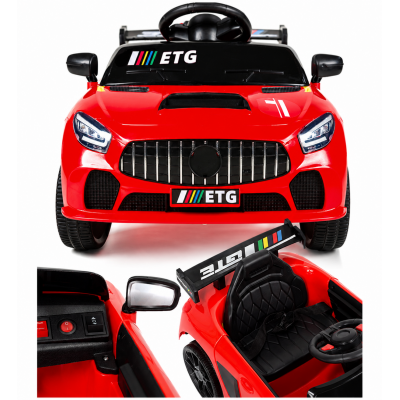 Дитячий спортивний електромобіль кабріолет зі спойлером PRIMA CAR Cabrio 6V 5A (пульт, LED-фари, музика, педаль газу), Червоний