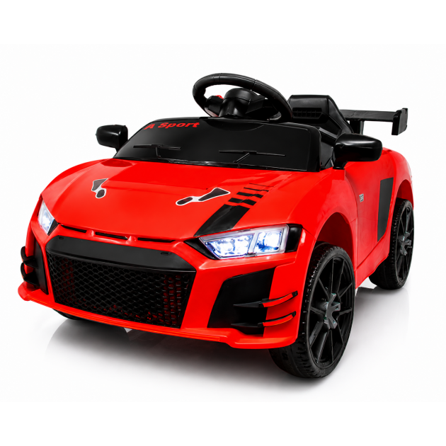 Дитячий електромобіль PRIMA CAR Cabrio 6V 5A (спойлер, пульт, LED-фари, звук, відкривні двері, педаль газу), Червоний
