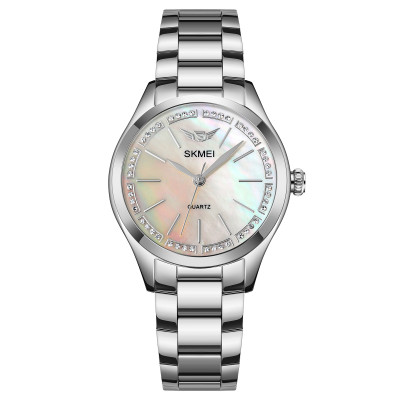 Жіночий класичний годинник Skmei 1964SIWT Silver-White зі сріблястим браслетом