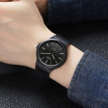 Чоловічий наручний годинник Skmei 2108BKSI Black-Silver з каучуковим ремінцем та водозахистом 5 ATM
