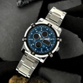 Чоловічий годинник Skmei 1389BU Silver-Black-Blue зі стрілково-електронним циферблатом та підсвіткою