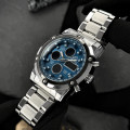 Чоловічий годинник Skmei 1389BU Silver-Black-Blue зі стрілково-електронним циферблатом та підсвіткою
