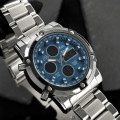 Чоловічий годинник Skmei 1389BU Silver-Black-Blue зі стрілково-електронним циферблатом та підсвіткою