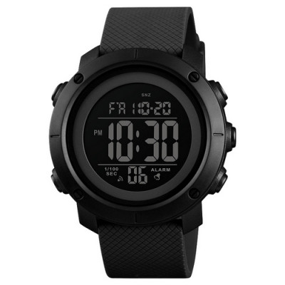 Чоловічий тактичний годинник Skmei 1426BKBK All Black з електронним циферблатом та підсвічуванням