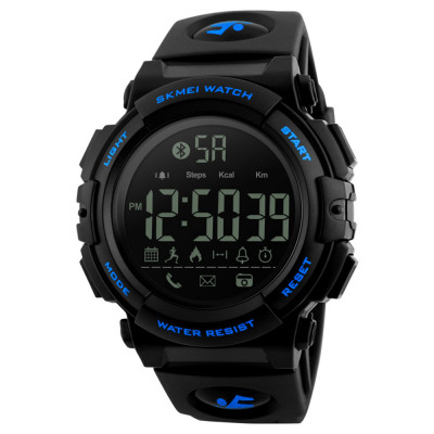Чоловічий смарт-годинник Skmei 1303BU Blue з фітнес-трекером та Bluetooth, водонепроникність 5 ATM