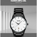 Чоловічий класичний годинник Skmei 9140BKWT Black-White з металевим браслетом та мінеральним склом