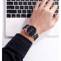 Чоловічий класичний годинник Skmei 9183RGBK Black-Rose Gold з металевим браслетом та календарем