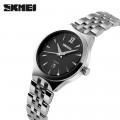 Чоловічий класичний годинник Skmei 9071BK-B Black Man зі сталевим браслетом та індикацією дати