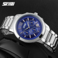 Чоловічий наручний годинник Skmei 9097BU Blue з хронографом та металевим браслетом