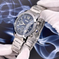 Чоловічий наручний годинник Skmei 9097BU Blue з хронографом та металевим браслетом