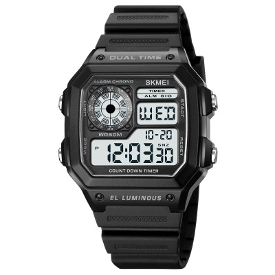 Годинник Skmei 1998BK Black — спортивний електронний годинник з підсвічуванням та захистом 5 ATM