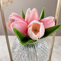 Настольная лампа LED светильник ночник Tulips Crystal ZBTSYJX0417 в виде букета тюльпанов в хрустальном шаре в колбе Pink