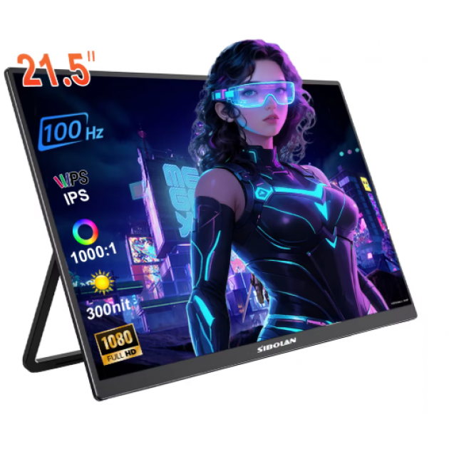 Портативний монітор Sibolan S3-215AC black 21.5" 1920x1080 100 Гц