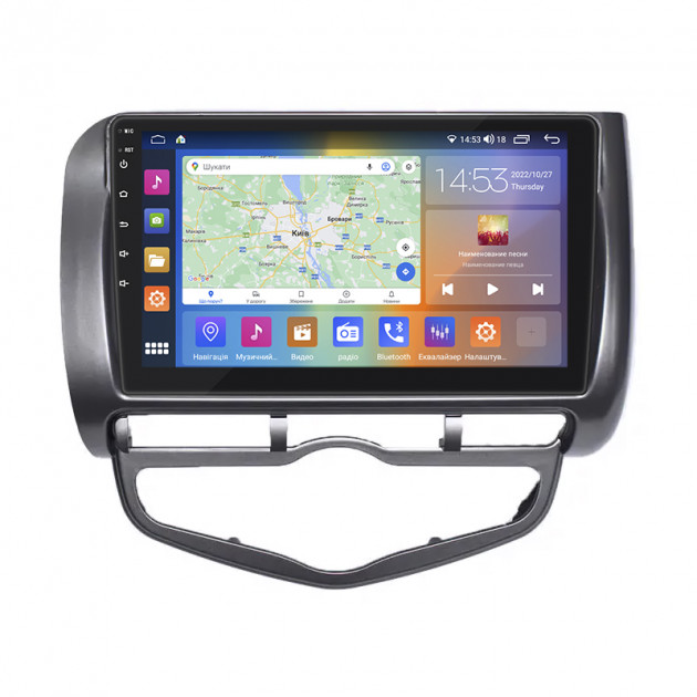 Штатная магнитола Lesko для Honda Jazz I 2001-2005 экран 9" 4/64Gb CarPlay 4G Wi-Fi GPS Prime