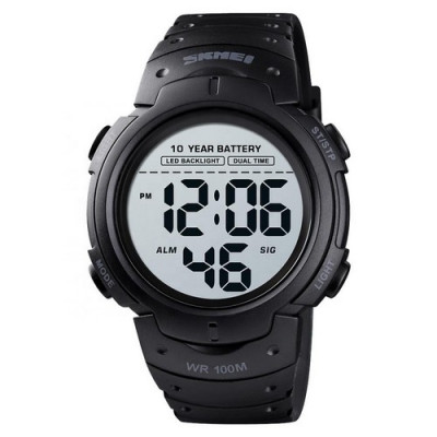 Чоловічий годинник Skmei 1560 Black-Gray тактичний з водонепроникністю 10 ATM