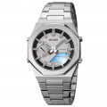 Чоловічий годинник Skmei 1816SIWT Silver-White з комбінованим циферблатом та сталевим браслетом
