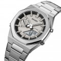 Чоловічий годинник Skmei 1816SIWT Silver-White з комбінованим циферблатом та сталевим браслетом