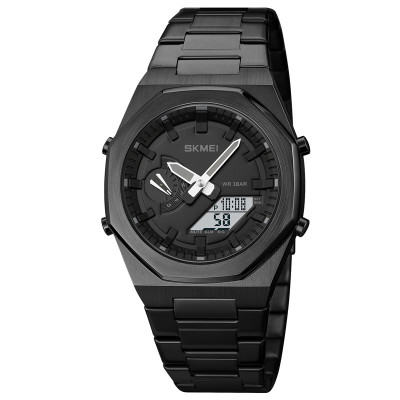 Чоловічий годинник Skmei 1816BKBKWT Black-Black-White зі стрілково-електронним циферблатом
