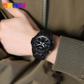 Чоловічий годинник Skmei 2105BK Black з комбінованим циферблатом та підсвічуванням