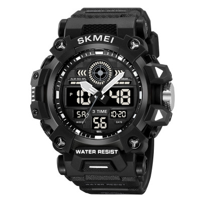 Чоловічий спортивний годинник Skmei 2226BK Black з комбінованим циферблатом та підсвічуванням