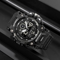 Чоловічий спортивний годинник Skmei 2226BK Black з комбінованим циферблатом та підсвічуванням