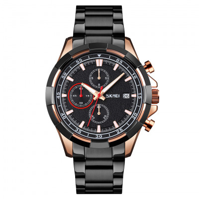 Чоловічий наручний годинник Skmei 9192RGBK Rose Gold-Black з хронографом та календарем
