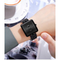 Жіночий годинник Skmei 2372BKBK All Black у квадратному корпусі з металевим браслетом