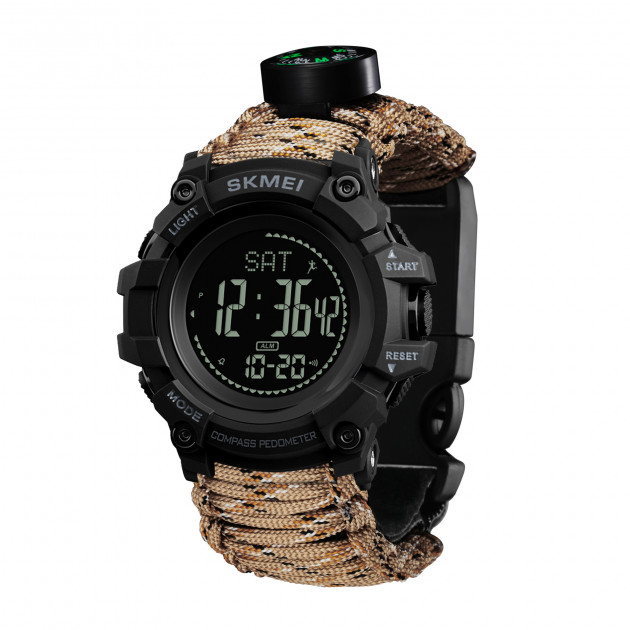Чоловічий тактичний годинник Skmei 1356DCPK Desert Camo з компасом та крокоміром