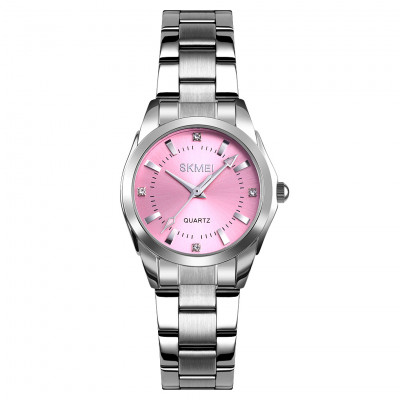 Жіночий годинник Skmei 1620SIPK Silver-Pink зі сріблястим браслетом та рожевим циферблатом