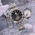 Жіночий механічний годинник Skmei M029TGDBK Gold-Silver-Black з автопідзаводом та календарем