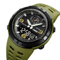 Чоловічий спортивний годинник Skmei 1655AGBK Army Green-Black з комбінованим циферблатом та підсвічуванням