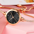 Жіночий наручний годинник Skmei 1805BK Black у кольорі Рожеве золото з мінеральним склом