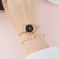 Жіночий наручний годинник Skmei 1805BK Black у кольорі Рожеве золото з мінеральним склом