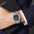 Чоловічий наручний годинник Skmei 2423SIBK Silver-Black з хронографом та календарем