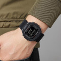 Чоловічий спортивний годинник Skmei 2523BKBK All Black з водонепроникністю 5 ATM та електронним дисплеєм